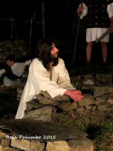 Gesù prega nell'orto degli ulivi.